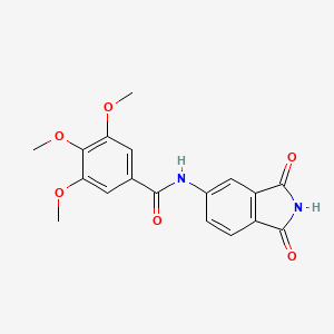 molecular formula C18H16N2O6 B2920380 N-(1,3-dioxo-2,3-dihydro-1H-isoindol-5-yl)-3,4,5-trimethoxybenzamide CAS No. 683235-23-6