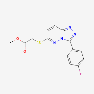 molecular formula C15H13FN4O2S B2920396 Methyl 2-{[3-(4-fluorophenyl)[1,2,4]triazolo[4,3-b]pyridazin-6-yl]thio}propanoate CAS No. 852374-32-4