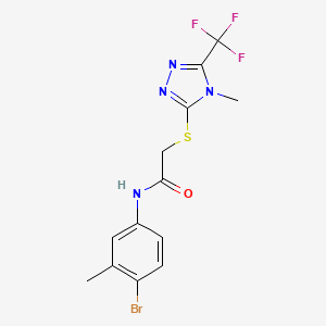 molecular formula C13H12BrF3N4OS B2920411 N-(4-bromo-3-methylphenyl)-2-{[4-methyl-5-(trifluoromethyl)-4H-1,2,4-triazol-3-yl]sulfanyl}acetamide CAS No. 329080-07-1