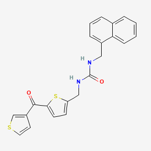 molecular formula C22H18N2O2S2 B2920417 1-(Naphthalen-1-ylmethyl)-3-((5-(thiophene-3-carbonyl)thiophen-2-yl)methyl)urea CAS No. 1797062-96-4