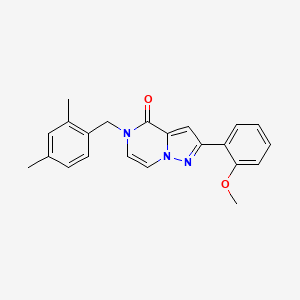 molecular formula C22H21N3O2 B2920421 5-(2,4-dimethylbenzyl)-2-(2-methoxyphenyl)pyrazolo[1,5-a]pyrazin-4(5H)-one CAS No. 1358645-10-9