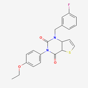 molecular formula C21H17FN2O3S B2920423 3-(4-ethoxyphenyl)-1-[(3-fluorophenyl)methyl]-1H,2H,3H,4H-thieno[3,2-d]pyrimidine-2,4-dione CAS No. 1326890-25-8