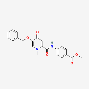 molecular formula C22H20N2O5 B2920425 Methyl 4-(5-(benzyloxy)-1-methyl-4-oxo-1,4-dihydropyridine-2-carboxamido)benzoate CAS No. 1021222-41-2