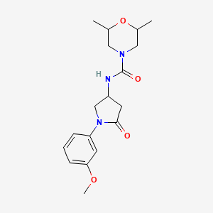 molecular formula C18H25N3O4 B2920450 N-[1-(3-methoxyphenyl)-5-oxopyrrolidin-3-yl]-2,6-dimethylmorpholine-4-carboxamide CAS No. 1008033-10-0