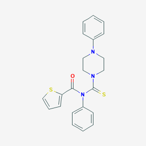 molecular formula C22H21N3OS2 B292046 N-phenyl-N-[(4-phenyl-1-piperazinyl)carbothioyl]-2-thiophenecarboxamide 