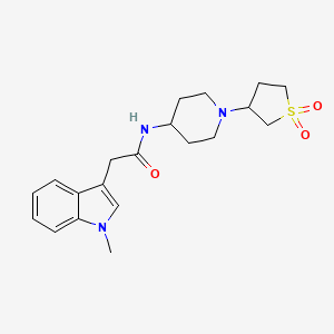 molecular formula C20H27N3O3S B2920461 N-[1-(1,1-dioxo-1lambda6-thiolan-3-yl)piperidin-4-yl]-2-(1-methyl-1H-indol-3-yl)acetamide CAS No. 2034467-71-3