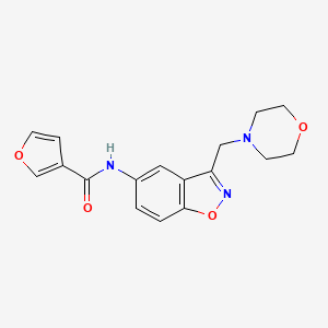 molecular formula C17H17N3O4 B2920540 N-{3-[(morpholin-4-yl)methyl]-1,2-benzoxazol-5-yl}furan-3-carboxamide CAS No. 2379997-37-0