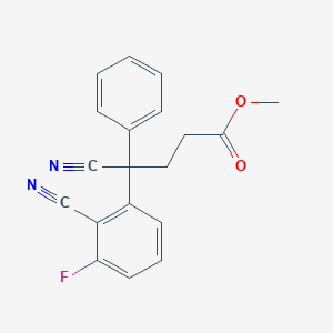molecular formula C19H15FN2O2 B2920555 Methyl 4-cyano-4-(2-cyano-3-fluorophenyl)-4-phenylbutanoate CAS No. 400086-50-2