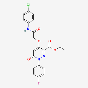 molecular formula C21H17ClFN3O5 B2920563 Ethyl 4-(2-((4-chlorophenyl)amino)-2-oxoethoxy)-1-(4-fluorophenyl)-6-oxo-1,6-dihydropyridazine-3-carboxylate CAS No. 899943-91-0