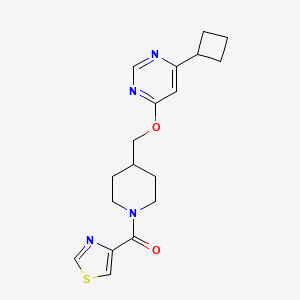 B2920565 [4-[(6-Cyclobutylpyrimidin-4-yl)oxymethyl]piperidin-1-yl]-(1,3-thiazol-4-yl)methanone CAS No. 2379988-97-1