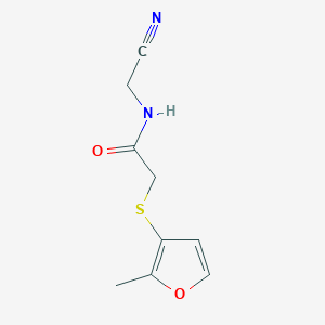 molecular formula C9H10N2O2S B2920570 N-(Cyanomethyl)-2-(2-methylfuran-3-yl)sulfanylacetamide CAS No. 1645525-91-2