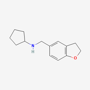 molecular formula C14H19NO B2920604 N-(2,3-dihydro-1-benzofuran-5-ylmethyl)cyclopentanamine CAS No. 1157544-58-5