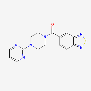 molecular formula C15H14N6OS B2920610 Benzo[c][1,2,5]thiadiazol-5-yl(4-(pyrimidin-2-yl)piperazin-1-yl)methanone CAS No. 1235264-62-6