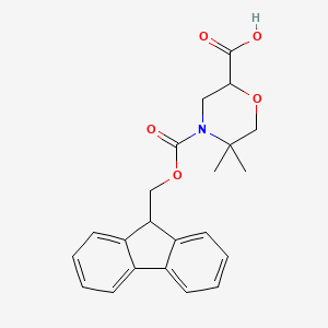 B2920611 4-(9H-Fluoren-9-ylmethoxycarbonyl)-5,5-dimethylmorpholine-2-carboxylic acid CAS No. 2344681-36-1