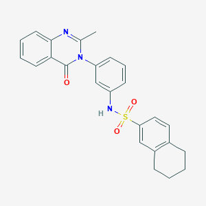 molecular formula C25H23N3O3S B2920616 N-(3-(2-methyl-4-oxoquinazolin-3(4H)-yl)phenyl)-5,6,7,8-tetrahydronaphthalene-2-sulfonamide CAS No. 898438-96-5
