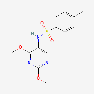 molecular formula C13H15N3O4S B2920639 N-(2,4-dimethoxypyrimidin-5-yl)-4-methylbenzene-1-sulfonamide CAS No. 2190365-81-0