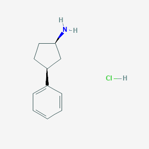 molecular formula C11H16ClN B2920650 (1R,3S)-3-Phenylcyclopentan-1-amine;hydrochloride CAS No. 1909294-07-0