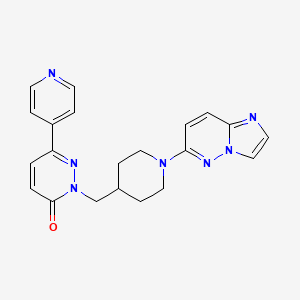 molecular formula C21H21N7O B2920652 2-[(1-{Imidazo[1,2-b]pyridazin-6-yl}piperidin-4-yl)methyl]-6-(pyridin-4-yl)-2,3-dihydropyridazin-3-one CAS No. 2097927-58-5