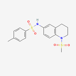 molecular formula C17H20N2O4S2 B2920682 N-(1-methanesulfonyl-1,2,3,4-tetrahydroquinolin-6-yl)-4-methylbenzene-1-sulfonamide CAS No. 899988-84-2