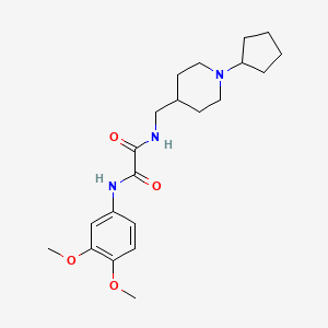 molecular formula C21H31N3O4 B2920688 N-[(1-cyclopentylpiperidin-4-yl)methyl]-N'-(3,4-dimethoxyphenyl)ethanediamide CAS No. 953200-42-5