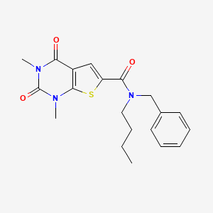 molecular formula C20H23N3O3S B2920726 N-benzyl-N-butyl-1,3-dimethyl-2,4-dioxo-1,2,3,4-tetrahydrothieno[2,3-d]pyrimidine-6-carboxamide CAS No. 946257-88-1