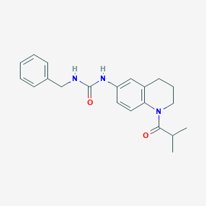 molecular formula C21H25N3O2 B2920758 1-Benzyl-3-(1-isobutyryl-1,2,3,4-tetrahydroquinolin-6-yl)urea CAS No. 1202975-31-2