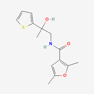 molecular formula C14H17NO3S B2920797 N-(2-hydroxy-2-(thiophen-2-yl)propyl)-2,5-dimethylfuran-3-carboxamide CAS No. 1351609-03-4