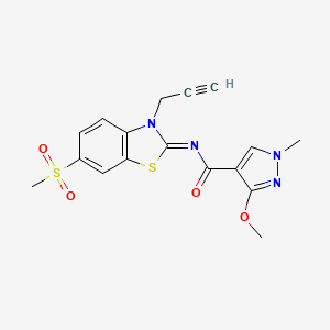 (Z)-3-methoxy-1-methyl-N-(6-(methylsulfonyl)-3-(prop-2-yn-1-yl)benzo[d]thiazol-2(3H)-ylidene)-1H-pyrazole-4-carboxamide