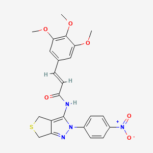 (E)-N-(2-(4-nitrophenyl)-4,6-dihydro-2H-thieno[3,4-c]pyrazol-3-yl)-3-(3,4,5-trimethoxyphenyl)acrylamide