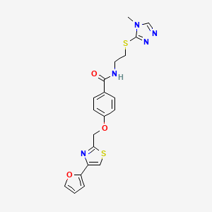 4-((4-(furan-2-yl)thiazol-2-yl)methoxy)-N-(2-((4-methyl-4H-1,2,4-triazol-3-yl)thio)ethyl)benzamide