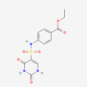 molecular formula C13H13N3O6S B2920821 Ethyl 4-(2,4-dioxo-1,2,3,4-tetrahydropyrimidine-5-sulfonamido)benzoate CAS No. 146200-63-7