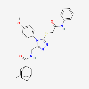molecular formula C29H33N5O3S B2920832 N-{[4-(4-methoxyphenyl)-5-{[(phenylcarbamoyl)methyl]sulfanyl}-4H-1,2,4-triazol-3-yl]methyl}adamantane-1-carboxamide CAS No. 476452-63-8