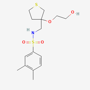 molecular formula C15H23NO4S2 B2920869 N-((3-(2-hydroxyethoxy)tetrahydrothiophen-3-yl)methyl)-3,4-dimethylbenzenesulfonamide CAS No. 2309570-81-6