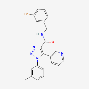 molecular formula C22H18BrN5O B2920872 N-(3-bromobenzyl)-5-(pyridin-3-yl)-1-(m-tolyl)-1H-1,2,3-triazole-4-carboxamide CAS No. 1251672-57-7