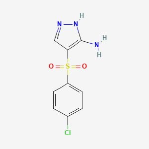 molecular formula C9H8ClN3O2S B2920883 4-(4-Chlorobenzenesulfonyl)-1H-pyrazol-5-amine CAS No. 30036-43-2