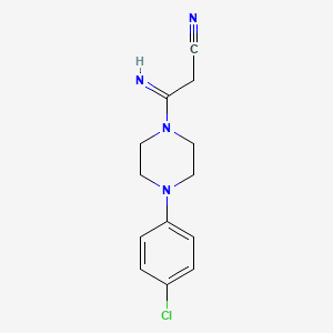 molecular formula C13H15ClN4 B2920885 3-[4-(4-Chlorophenyl)piperazino]-3-iminopropanenitrile CAS No. 338794-92-6