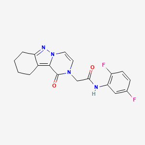 molecular formula C18H16F2N4O2 B2920895 N-(2,5-Difluorophenyl)-2-(1-oxo-7,8,9,10-tetrahydropyrazino[1,2-b]indazol-2-yl)acetamide CAS No. 2325801-76-9