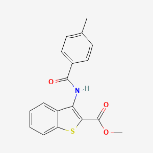 molecular formula C18H15NO3S B2920920 methyl 3-(4-methylbenzamido)-1-benzothiophene-2-carboxylate CAS No. 477490-05-4