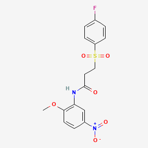 3-(4-fluorophenyl)sulfonyl-N-(2-methoxy-5-nitrophenyl)propanamide