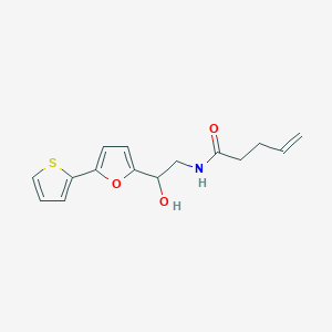 molecular formula C15H17NO3S B2920971 N-[2-Hydroxy-2-(5-thiophen-2-ylfuran-2-yl)ethyl]pent-4-enamide CAS No. 2319638-81-6