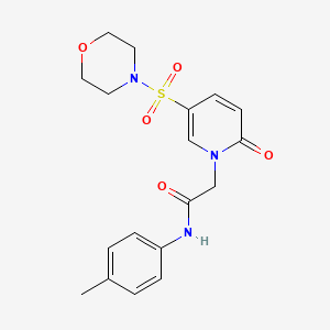 molecular formula C18H21N3O5S B2921006 N-(4-methylphenyl)-2-[5-(morpholine-4-sulfonyl)-2-oxo-1,2-dihydropyridin-1-yl]acetamide CAS No. 1251557-61-5