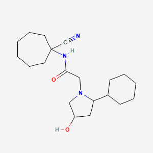 molecular formula C20H33N3O2 B2921008 N-(1-cyanocycloheptyl)-2-(2-cyclohexyl-4-hydroxypyrrolidin-1-yl)acetamide CAS No. 1808335-13-8