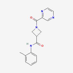 molecular formula C16H16N4O2 B2921021 N-(2-METHYLPHENYL)-1-(PYRAZINE-2-CARBONYL)AZETIDINE-3-CARBOXAMIDE CAS No. 1448051-86-2