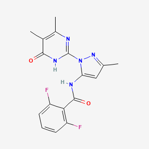 molecular formula C17H15F2N5O2 B2921023 N-(1-(4,5-dimethyl-6-oxo-1,6-dihydropyrimidin-2-yl)-3-methyl-1H-pyrazol-5-yl)-2,6-difluorobenzamide CAS No. 1004680-26-5