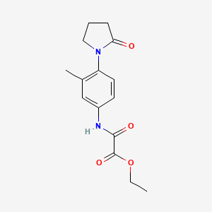 molecular formula C15H18N2O4 B2921044 Ethyl 2-((3-methyl-4-(2-oxopyrrolidin-1-yl)phenyl)amino)-2-oxoacetate CAS No. 1206988-13-7