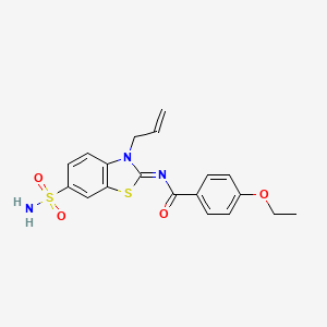 molecular formula C19H19N3O4S2 B2921048 (Z)-N-(3-allyl-6-sulfamoylbenzo[d]thiazol-2(3H)-ylidene)-4-ethoxybenzamide CAS No. 865180-23-0