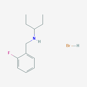 molecular formula C12H19BrFN B2921052 N-(2-fluorobenzyl)-3-pentanamine hydrobromide CAS No. 1609406-61-2; 915920-61-5