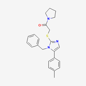 2-((1-benzyl-5-(p-tolyl)-1H-imidazol-2-yl)thio)-1-(pyrrolidin-1-yl)ethanone