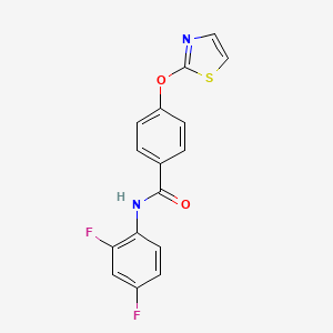 molecular formula C16H10F2N2O2S B2921065 N-(2,4-difluorophenyl)-4-(thiazol-2-yloxy)benzamide CAS No. 2034529-15-0
