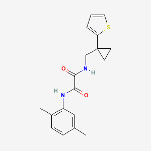 molecular formula C18H20N2O2S B2921070 N1-(2,5-dimethylphenyl)-N2-((1-(thiophen-2-yl)cyclopropyl)methyl)oxalamide CAS No. 1207042-17-8